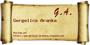 Gergelics Aranka névjegykártya
